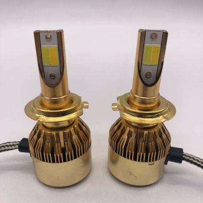 C6 Bicolor Car LED Headlight Auto Lamps H4 LED H7 H11 Dual Color 3000K 6000K 880 881 H27 Fog Light