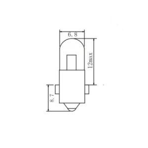 T7 12V 2W Ba7s International Standard Auto Bulbs Backup Fog Stop Tail Turn Lights Headlight Halogen Lamps for Car Bus and Truck