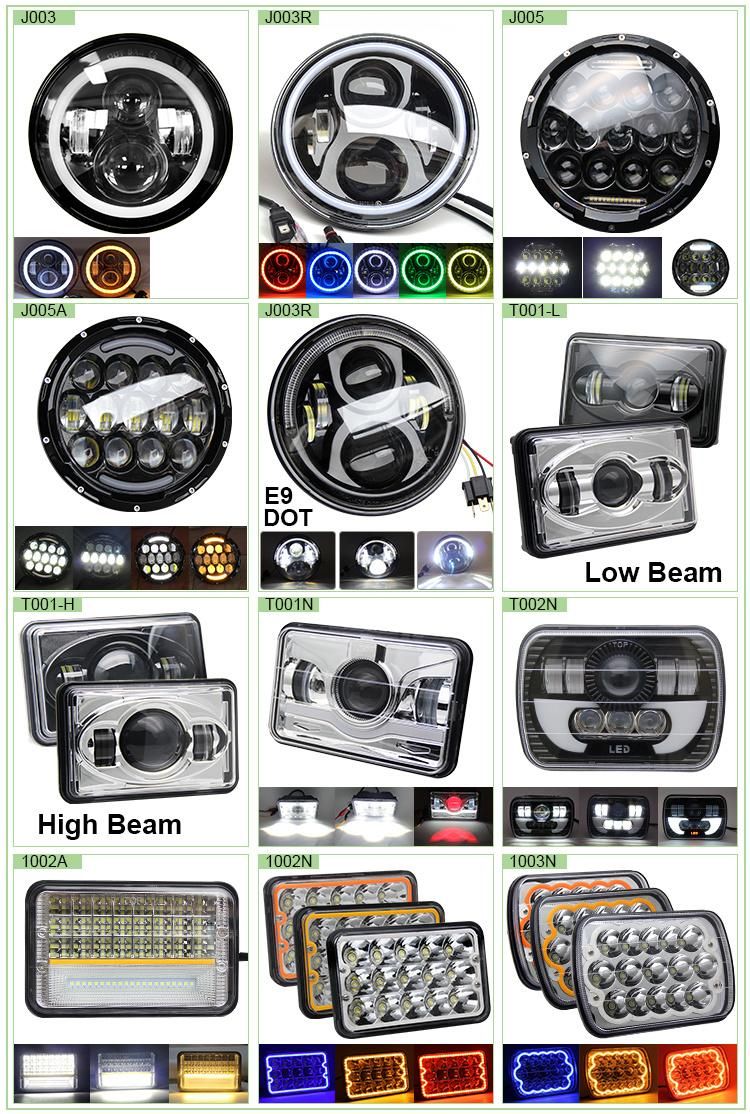 Dual Color Truck Jeep off Road Square 4X6inch LED Headlight