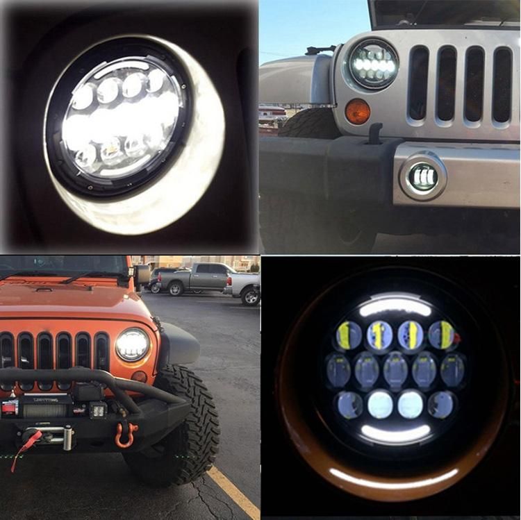 Super Bright Wrangler Jk Hummer Toyota Defender Harley Motorcycle Jeep 7 Inch Round 105W DRL High Low LED Headlight Auto Lamps Car LED