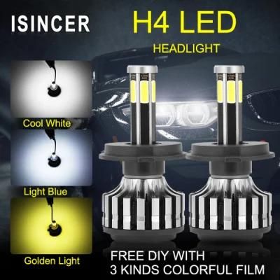Super Bright 6-Side Car Headlight H4 LED C6 S2 H7 H8 H1 H3 9005 X6s Auto Car Headlight Bulbs 6500K 3000K Auto Lamps