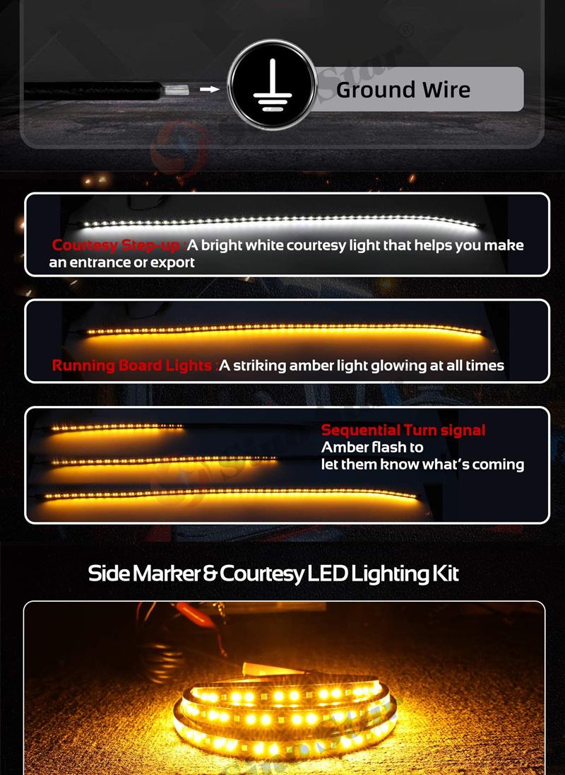 Sw71514820 2PCS 48" Car LED Running Board Light Kit Side Step Strip for Truck SUV