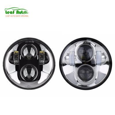 White DRL High Low Beam Projector LED Headlight for Glide Low Rider Harley Motorcycle 5.75 Inch Headlamp