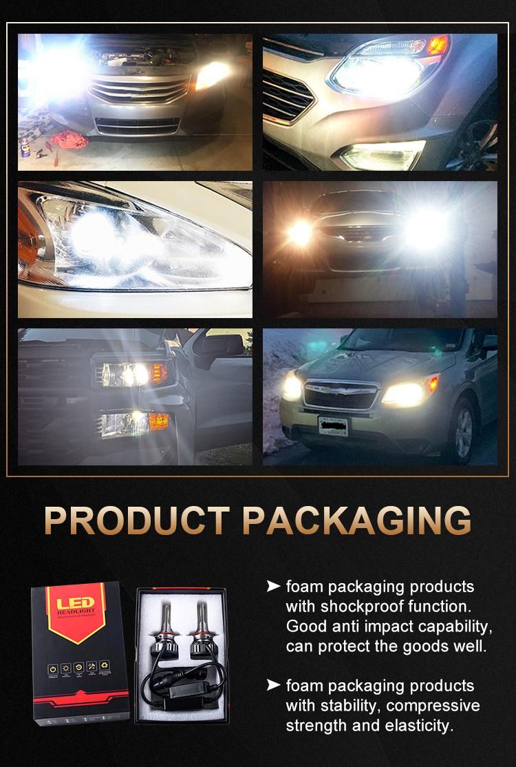 Logo and Package Service F2 Dual Color 10000 Lumen 360 Light H4 H7 LED Bulbs Car Auto Headlight for Fog