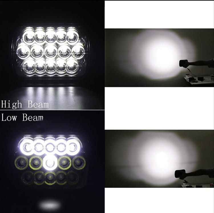 Square 7X6 LED Headlights H4 Light for Jeep Wrangler Yj Cherokee Comanche 5X7" LED Square Headlight 12V 12V