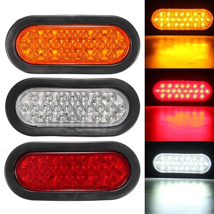 24LED 6 Inch Oval Rubbermount Tail Lights