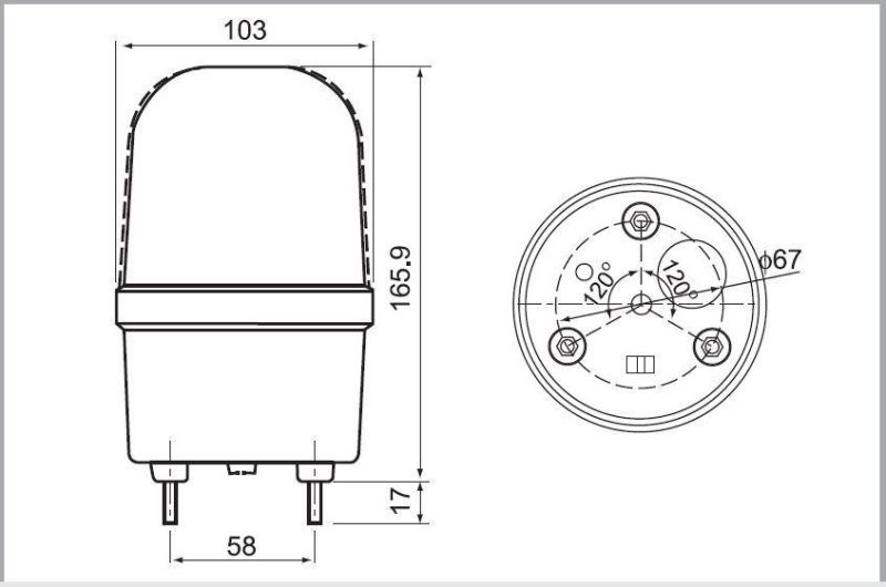 Lte-1101 High Quality colorful Revolving Light