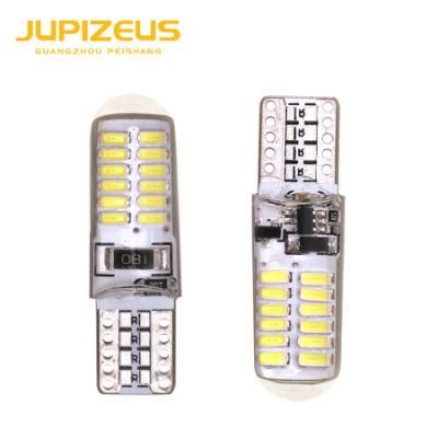 12V 24LED 3014 SMD W5w T10 Width Light Bulb Silicone LED Strobe Light for Car