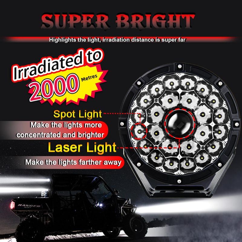 New Style 12V 24V 8.5inch 9inch Round Hybrid Laser LED Driving Work Light