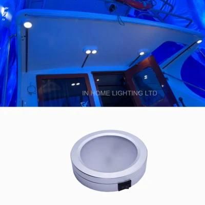 White Blue Waterproof LED Marine Van RV Interior Lights Boat Round Ceiling Light