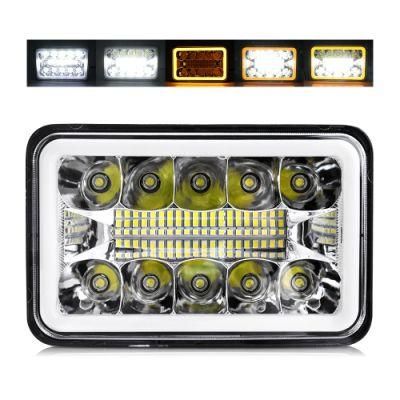 Wholesale High Power 5X7 Inch DRL Angel Eye Rectangular Square LED Headlight for Truck Pickup