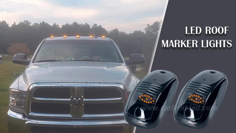 Dodge Smoked Lens Amber 13 LED Cab Roof Top Marker Running Light