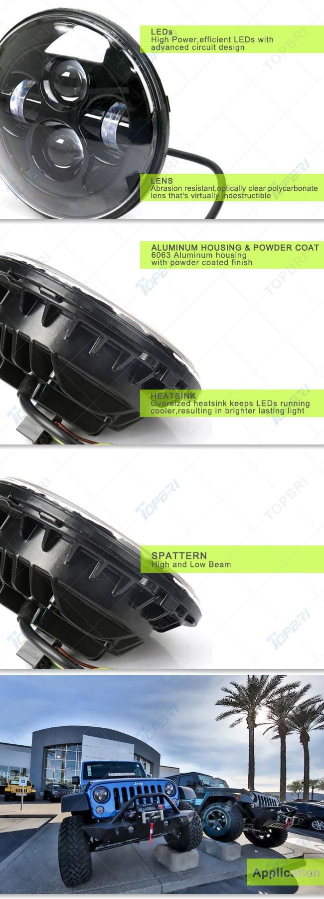 Super Bright 7inch 24V Motorcycle Jeep Wrangler LED Headlamp