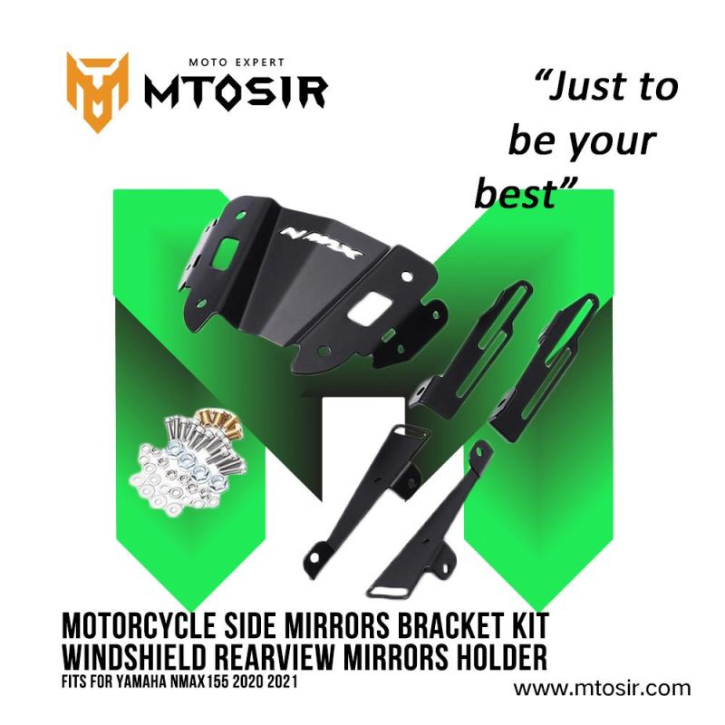 Mtosir Motorcycle Side Mirrors Bracket Kit High Quality Windshield Rear View Mirrors Holder Fits for YAMAHA Nmax155 2020 2021 Rear Mirror Accessories