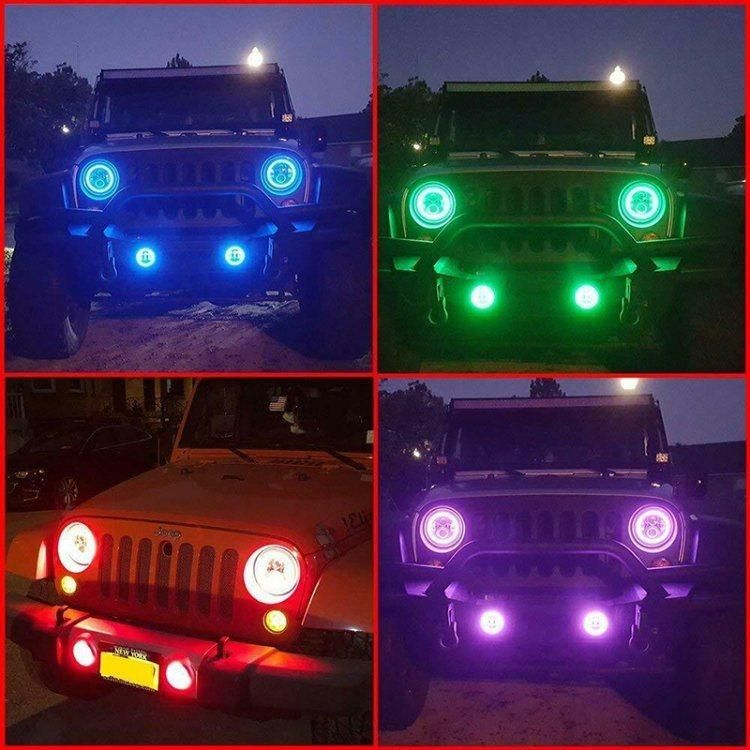 Jeep Bluetooth APP Controlled RGB Halo 7 Inch LED Headlight