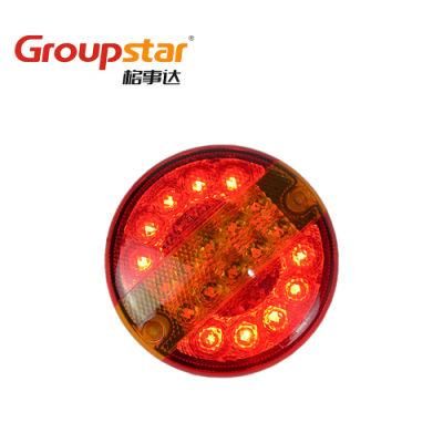 Auto Lamps 10-30V Round Truck Trailer Hamburger LED Combination Tail Lights Stop Turn Rear Lamps