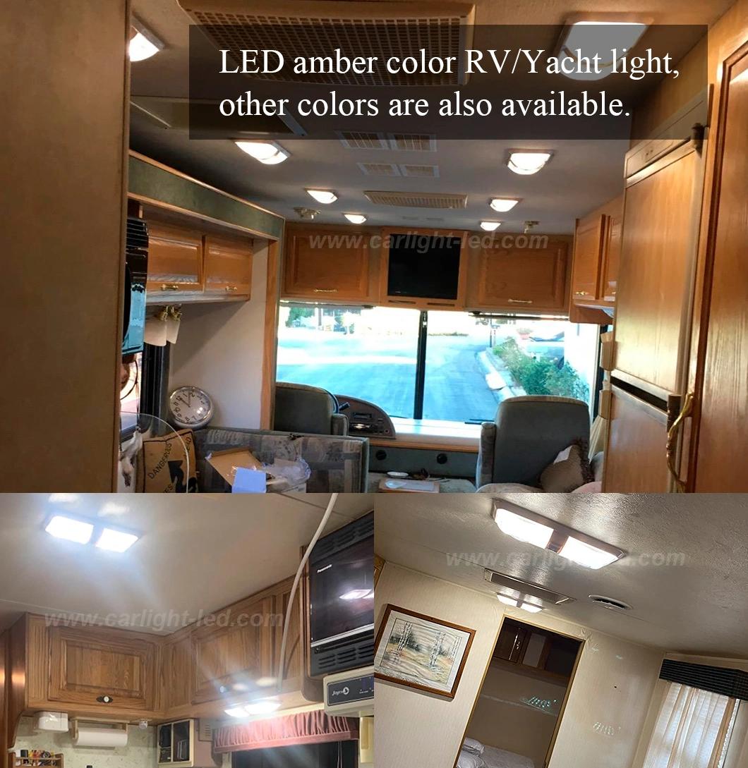 RV Boat Yacht LED 12V Double Dome Light Ceiling Interior Light for Camper Trailer Marine Motorhome