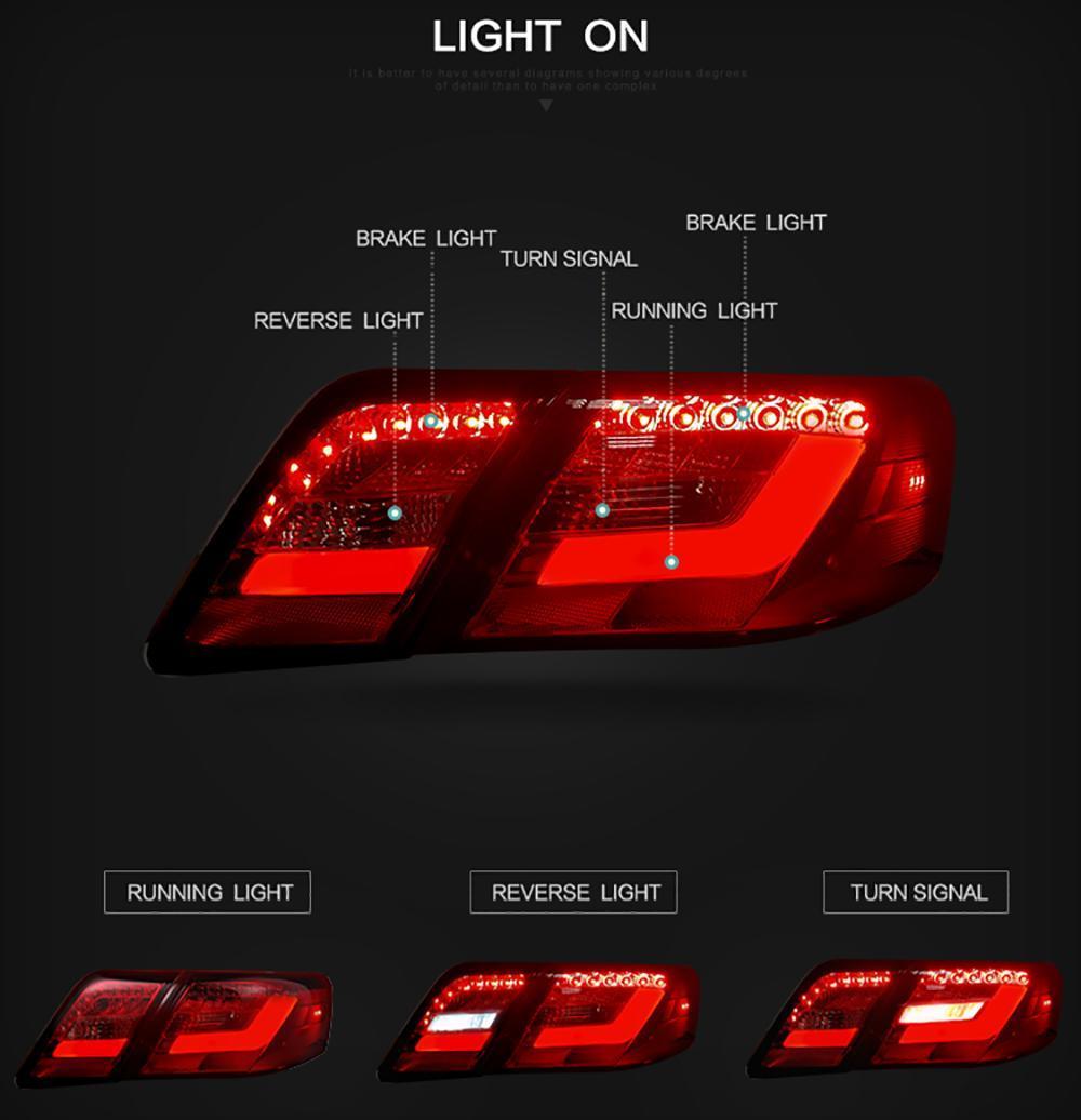 DRL+Brake Light+Reverse LED Light Rear Lamp for 2007-2011 Camry