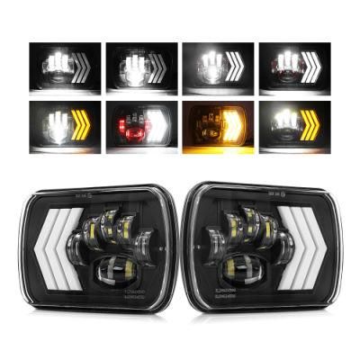 2020 Auto Lighting System High Power H6014 H6052 H6054 6054 H5054 Rectangle Square Angel Eyes Sealed Beam LED DRL 6X7 5X7 LED Headlight