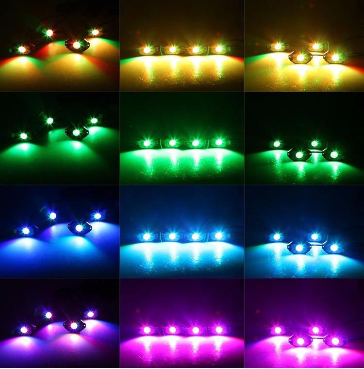 8 Pods RGB LED Rock Lights Bluetooth Control Multicolor Neon LED Light Kit for Jeep Truck Car ATV SUV Vehicle Boat