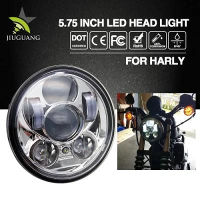 Super Bright 6000K High Low Beam 50W 5.75 Inch Round LED Motorcycle Headlight