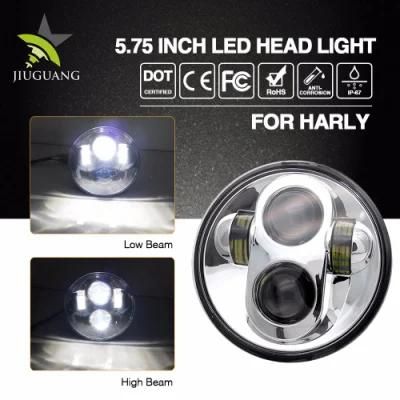 Hi Lo Beam Round Super Bright 40W 5.75 Inch LED Motorcycle Headlight