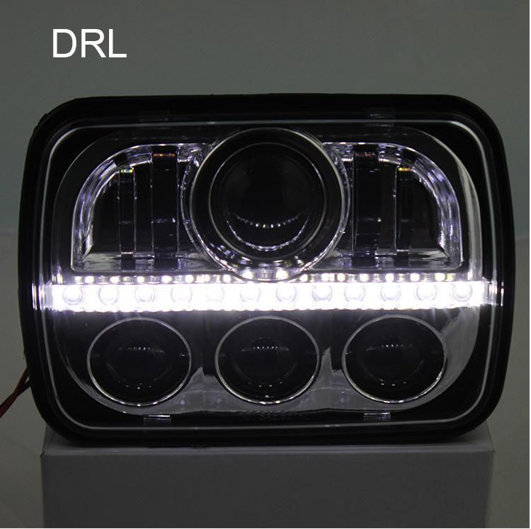 New 80W 7" LED Headlight for Jeep Wrangler Jk Tj Lj Cherokee High Low Beam 5X7 7X6" LED Headlight with DRL