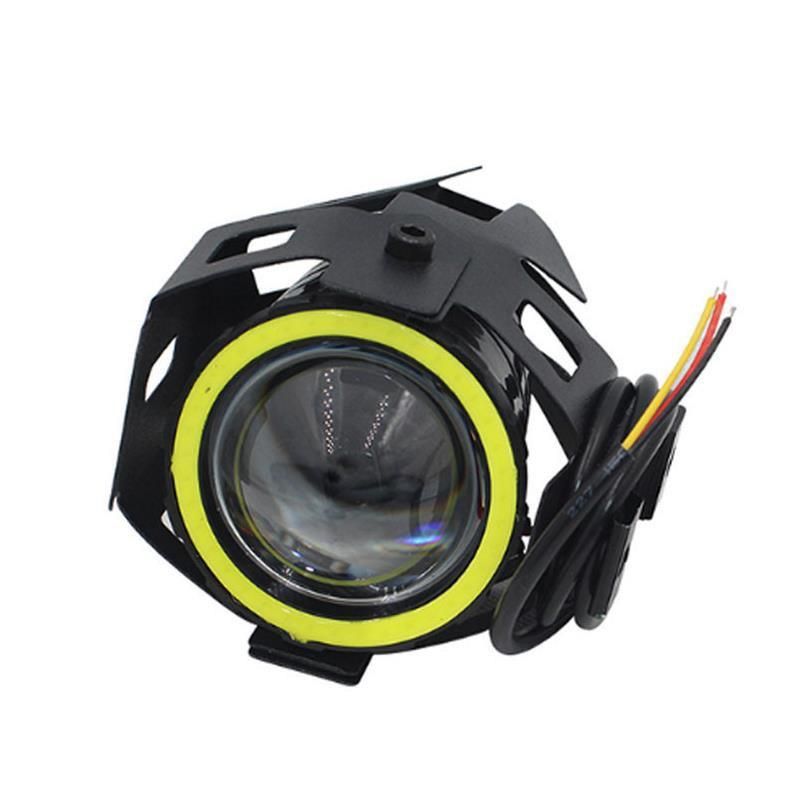 Motorcycle LED Headlight Halo Ring Spotlight Devil Angle Eye Fog Lamp