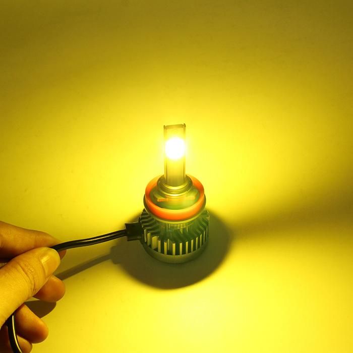 Gt3b Guangzhou Factory Car Accessories Yellow Lamp H11 H4 H7 C6 COB Headlight