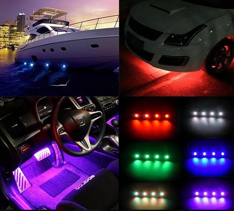 4 Pods LED Rock Light Under Car Light RGB Car Atmosphere Lamp Bluetooth Offroad Pickup SUV ATV Truck Rock Lamp
