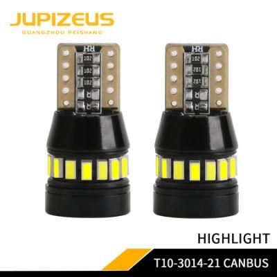 T10 Width Lamp 3014SMD Car Instrument Light 21 Bulbs Highlight Cross-Border for Special License Plate Lights