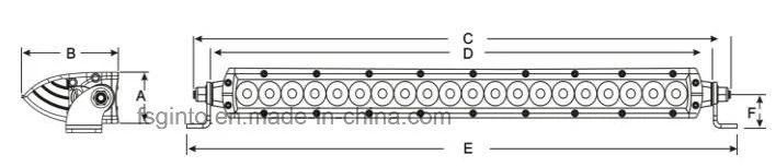 Ultra-Low Profile 100W Single Row 12/24V LED Light Bar for Auto Car Offroad 4X4 (GT3510-100W)