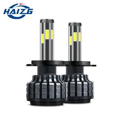 Haizg Car LED H1 H3 H4 H7 H11 9005 9006 Fan Cooling 6 Sides COB Car LED Headlights