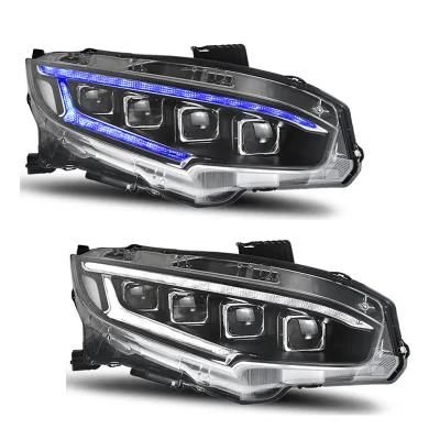 Factory Full LED Headlamp for Honda Civic Type R 2016-2020 Hatchback &Sedan with Four Projectors DRL for Civic Headlight