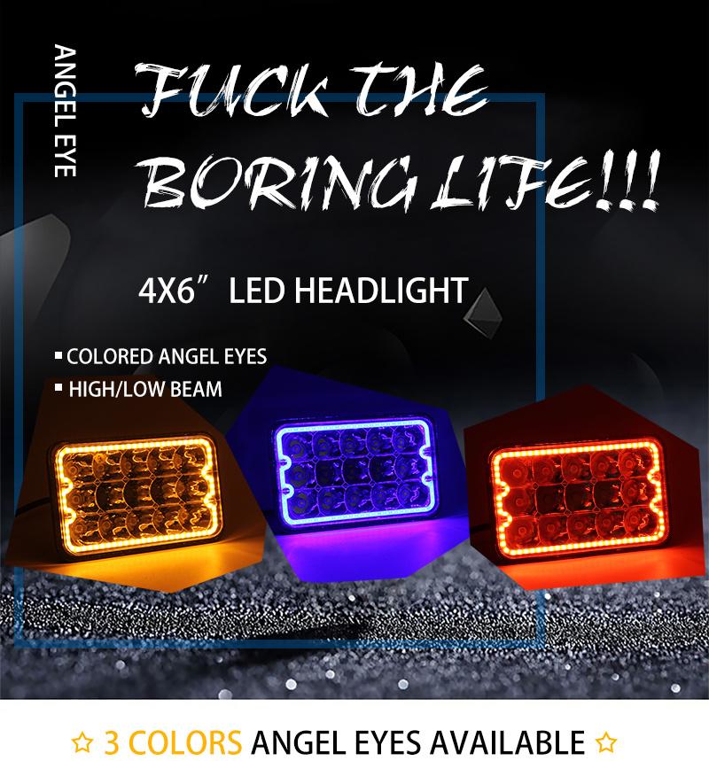 Best Sale IP67 4500lm Angle Eyes High Low Beam 45W Spot Flood Truck 4X6 LED Headlight