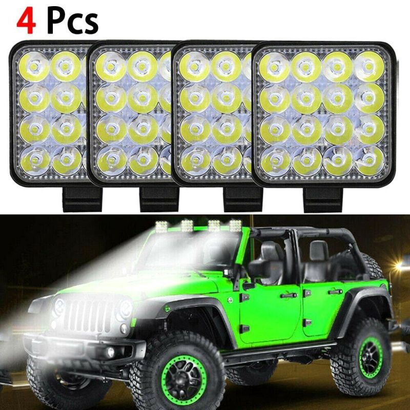 1PCS 12V 24V LED Car Work Light 16LED Spotlight Flood Work Light 48W 1000lm Car SUV LED Light Bar