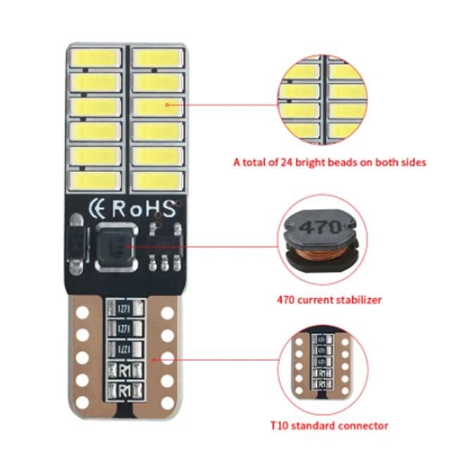 2PCS 5W T10 LED Car Interior Map Dome Lights Parking Light Auto Signal Lamp 12V 6000K Canbus LED Bulbs LED Car Headlight