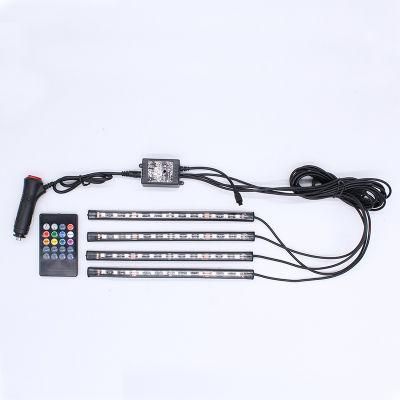 7 Colors Car Styling Music Control 48LEDs Car RGB LED Strip Light Atmosphere Lamp Kit with IR Remote Interior Lights