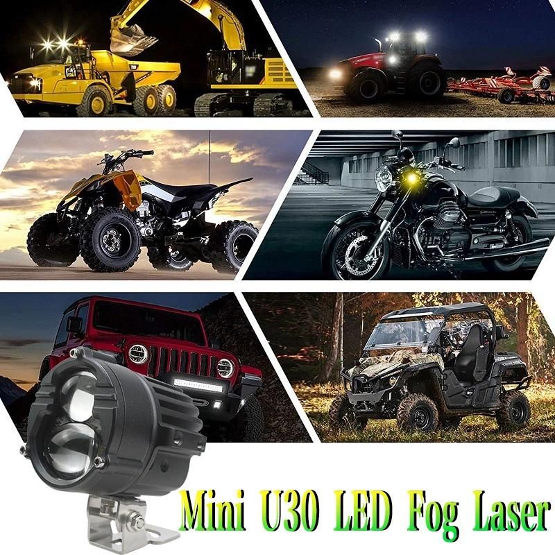 New Highlight Double Light Lens U30 Car Headlight 12V 70W 14000lm Csp High Power 6000K 3000K Motorcycle Light Bulb Lens Bulb