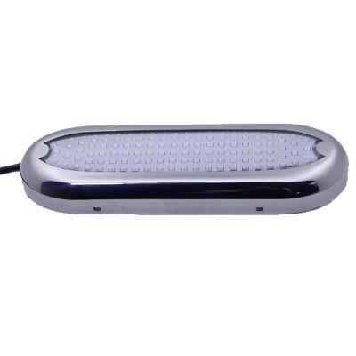 Surface Mounted White Blue LED Dock Light with Ss Trim