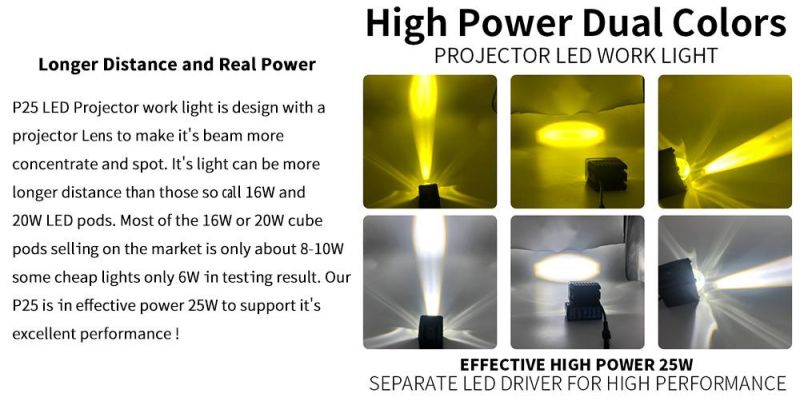 Lightech LED Driving Light S2 with Auto Projector Lens RGB LED Rectangle Headlight X3 C6 H4