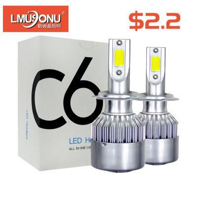 Wholesale Cheap C6 Auto H1 H3 H11 H13 9007 9005 9006 Hb3 Hb4 5202 H4 H7 LED Headlight LED Car Light Lamp 72W 8000lm