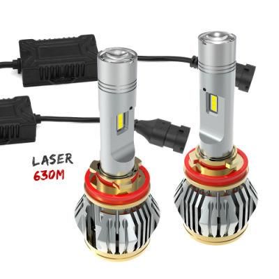 Super Bright 630 Meters 6500K Canbus Spot Beam LED Bulb H11 9005 9006 H4 H7 Laser LED Headlights for Cars