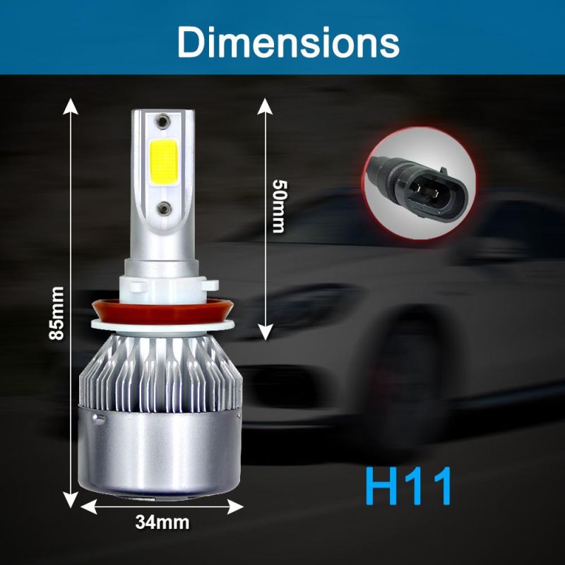 Wholesale Cheap C6 Auto H8 H9 H11 Car LED Headlight Fan 12V 24V 72W 8000lm