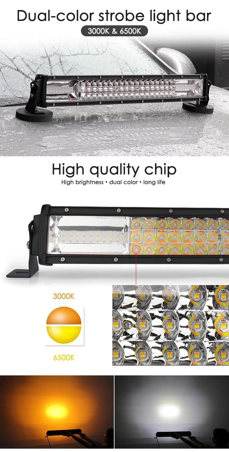 6063 Aluminum Housing Yellow White Strobe LED Work Light Bar