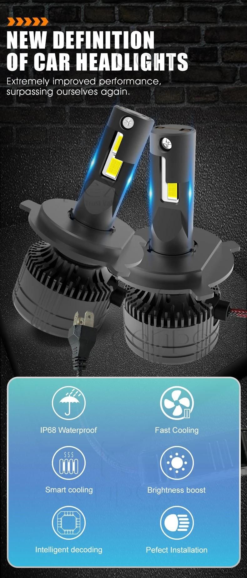High Power 65W 6162lm LED Light H4 H7 H11 H13 9005 9006 S8 Car LED Headlight Bulb