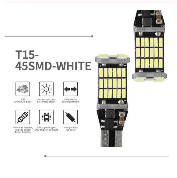 The Cheapest T15 LED Car Lights 5W 200lm IP68 9-32V 6000K White Light Reversing Light Brake Light LED Car Headlight Bulbs