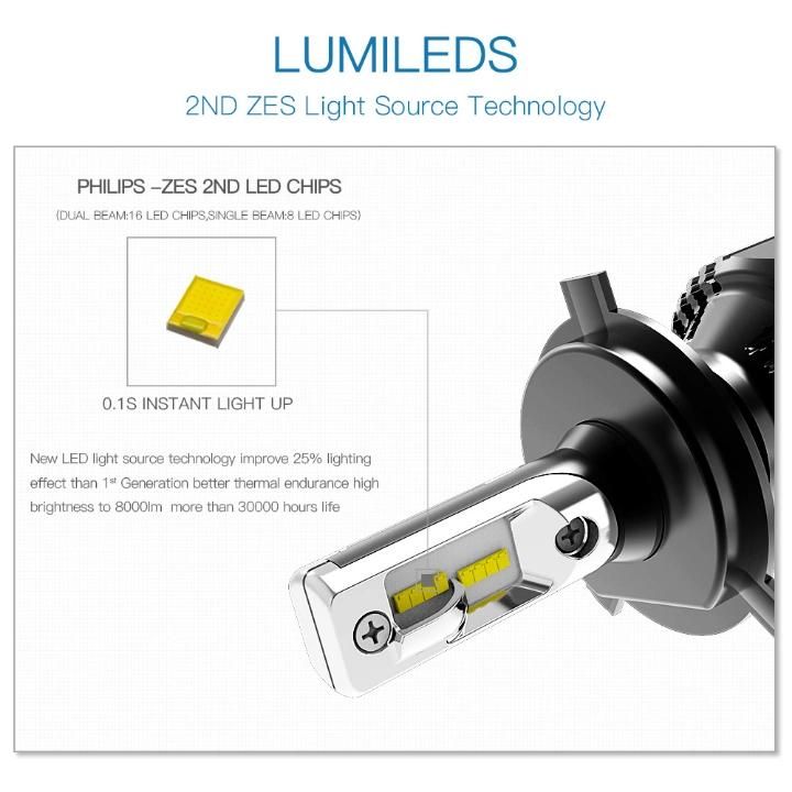 Zes T8 C6 LED Headlight 60W 9005 9006 H4 H7 H8 H11 Car Motorcycle LED Headlight Car LED 8000lm