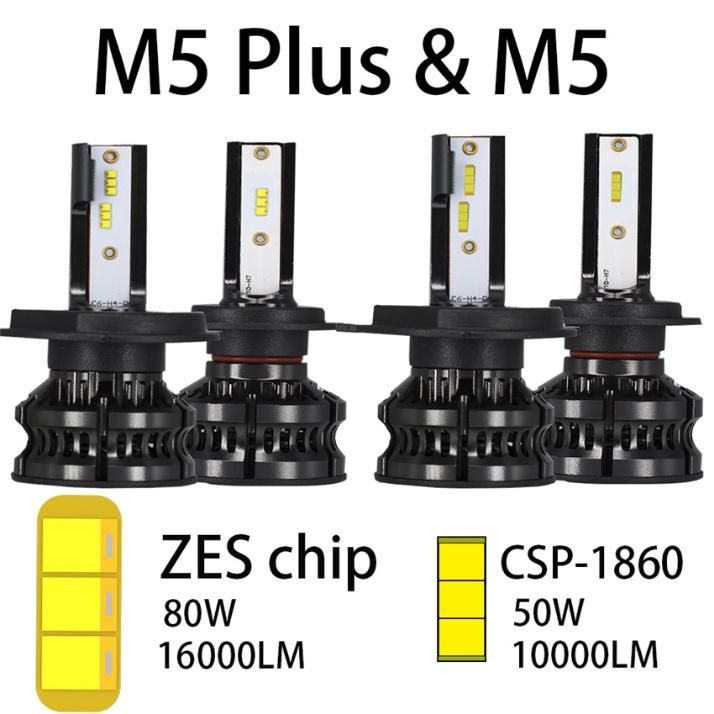 High Power 90W 20000lm Auto Bulb Zes, H4 H7 H11 H13 9004 9005 9006 9007 9012 M5 Car LED Headlight