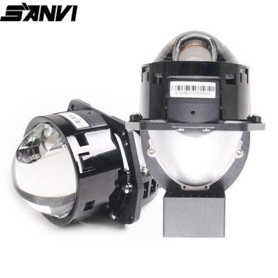 Sanvi Lk+ Car Auto LED Projector Lamp Glass Lens Headlight 3 Inch 12V 72W 6000K LED High Low Beam LHD Rhd Headlamp Universal Factory Supplier